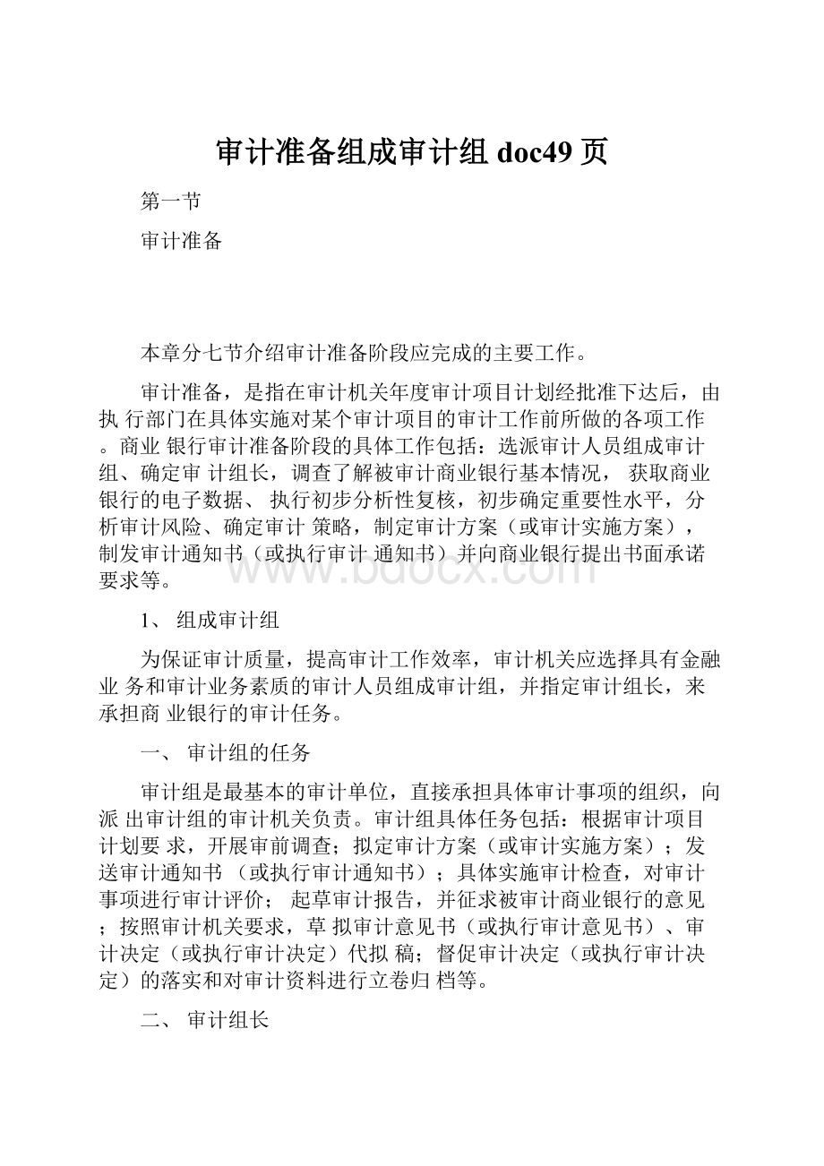 审计准备组成审计组doc49页.docx