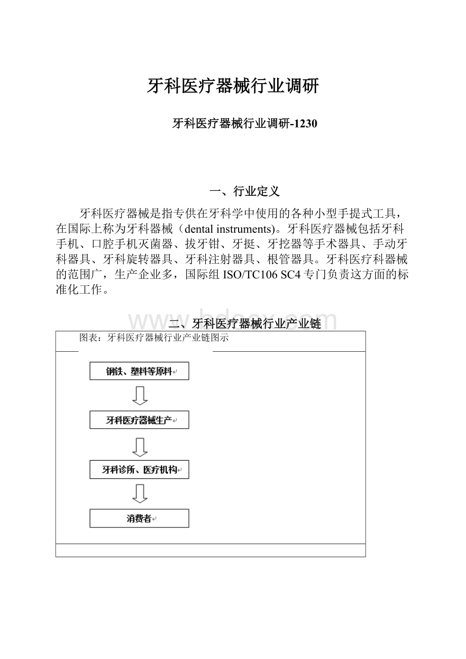 牙科医疗器械行业调研.docx