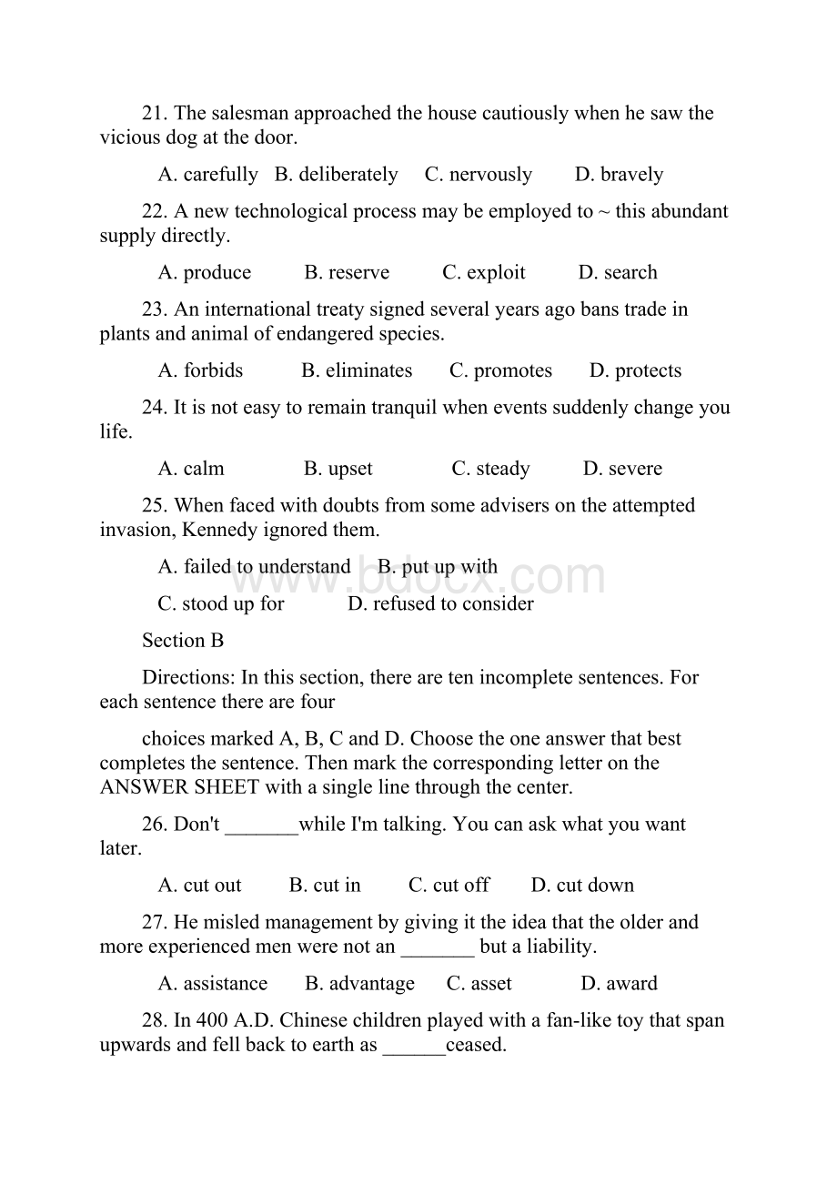 申请硕士学位外国语水平全国统一考试真题.docx_第3页