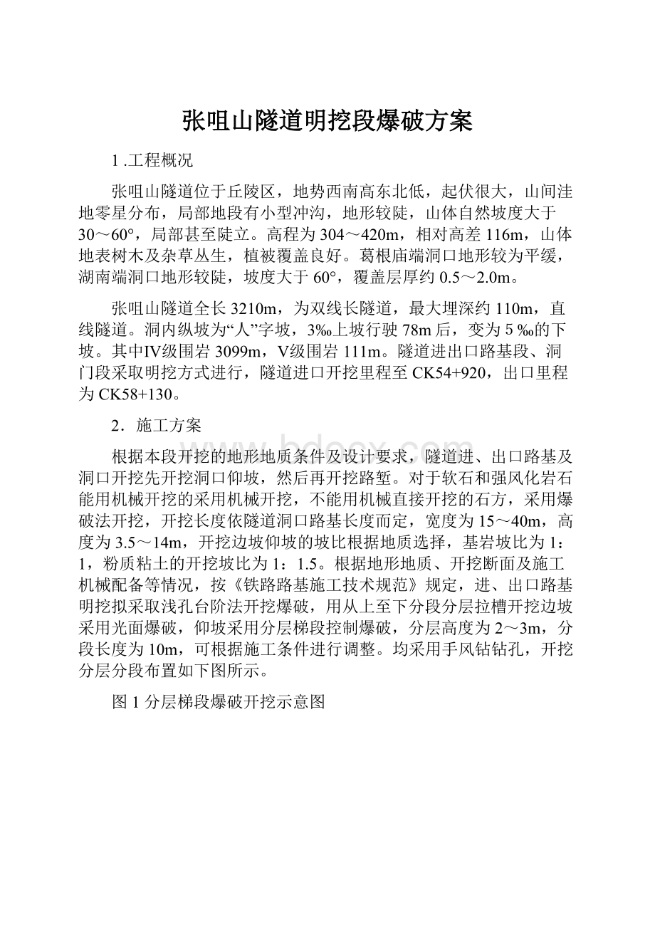 张咀山隧道明挖段爆破方案.docx