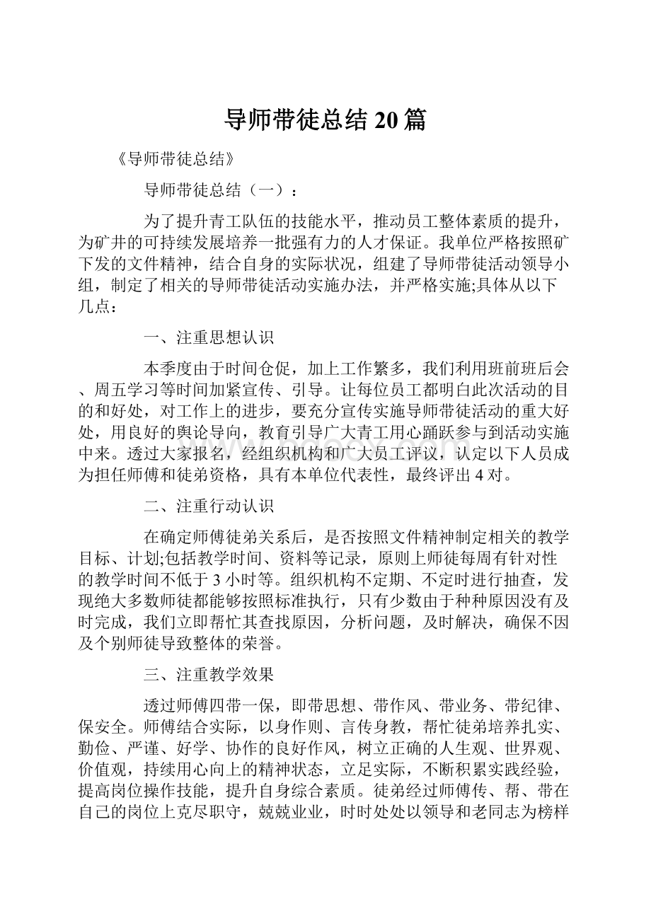 导师带徒总结20篇.docx