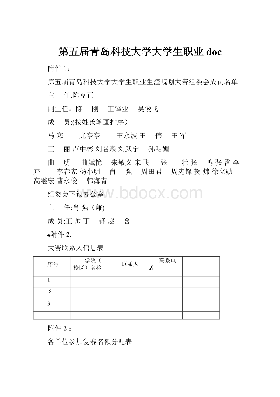 第五届青岛科技大学大学生职业doc.docx_第1页