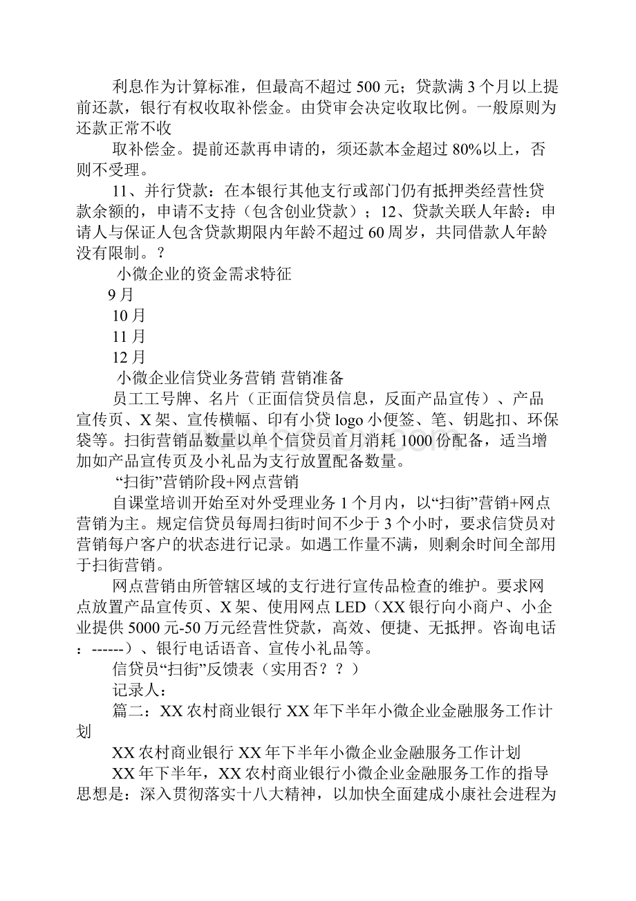 小微企业信贷工作计划.docx_第2页