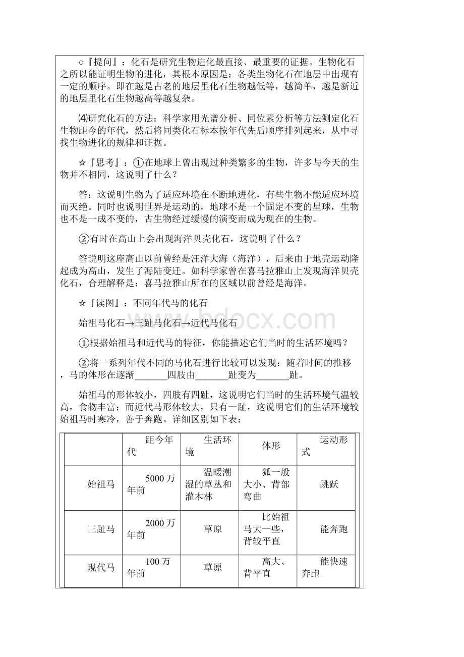 科学九年级下浙教版15生物的进化教案.docx_第3页