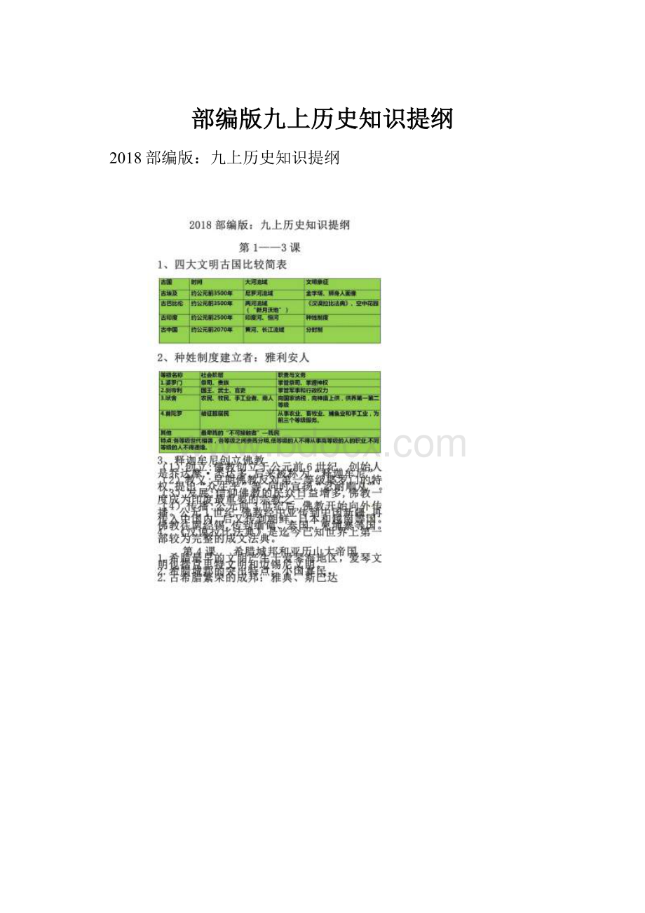 部编版九上历史知识提纲.docx