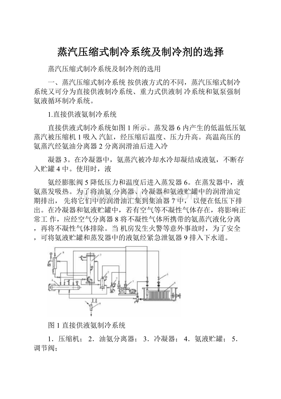 蒸汽压缩式制冷系统及制冷剂的选择.docx_第1页