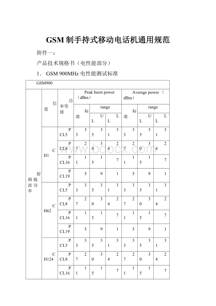 GSM制手持式移动电话机通用规范.docx