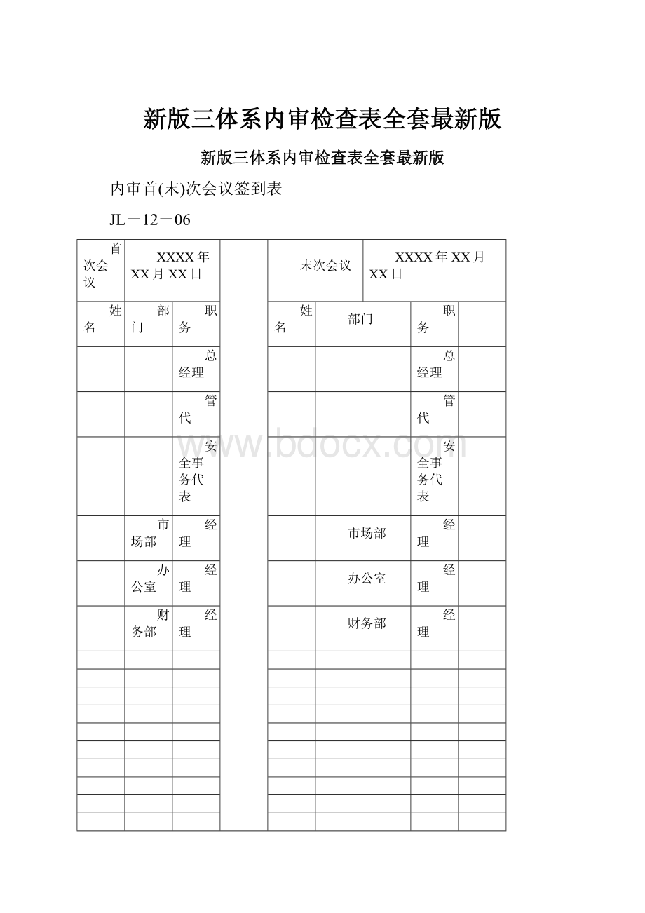 新版三体系内审检查表全套最新版.docx