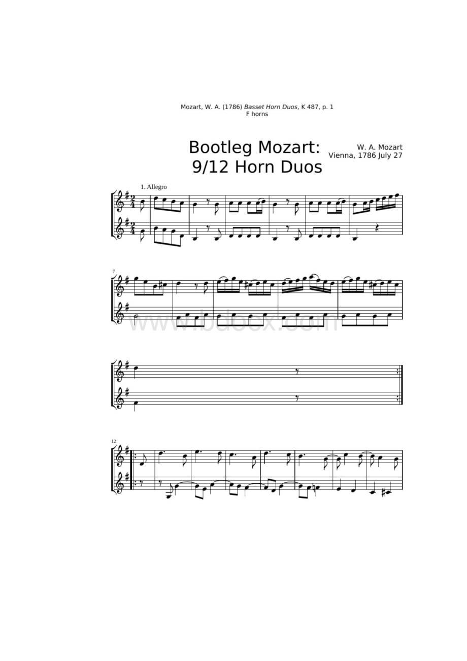 Mozart12Duos莫扎特原版正谱五线谱钢琴谱.docx_第2页