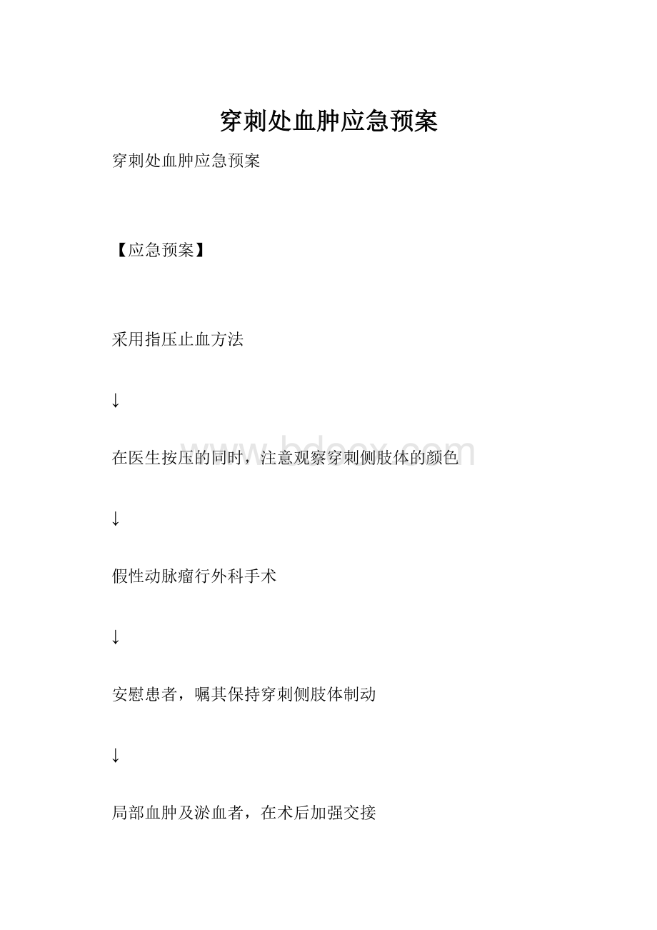 穿刺处血肿应急预案.docx