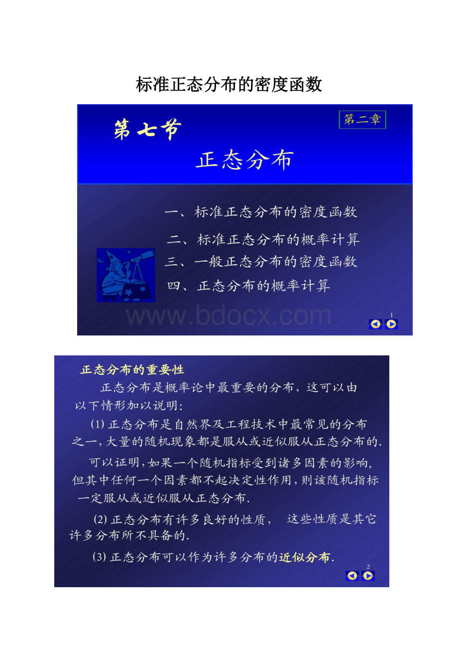 标准正态分布的密度函数.docx