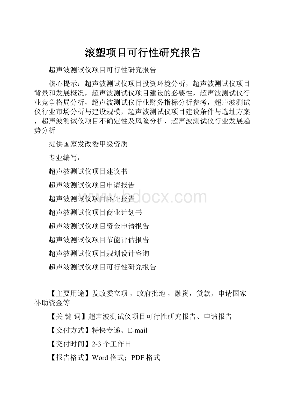 滚塑项目可行性研究报告.docx