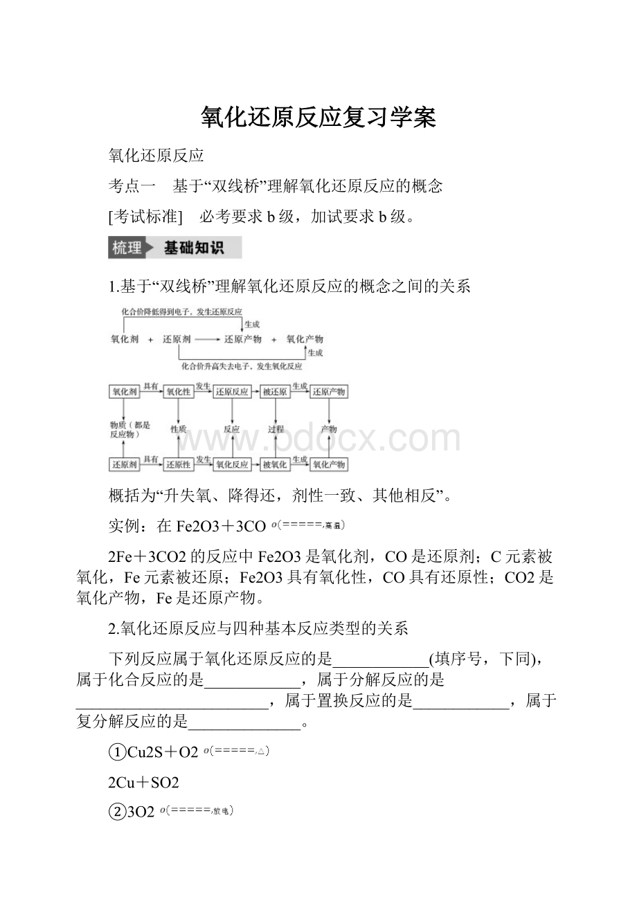 氧化还原反应复习学案.docx