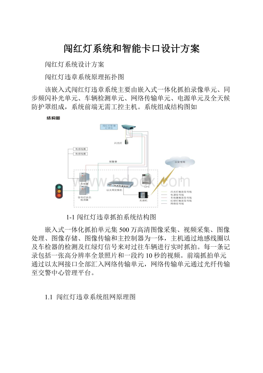 闯红灯系统和智能卡口设计方案.docx