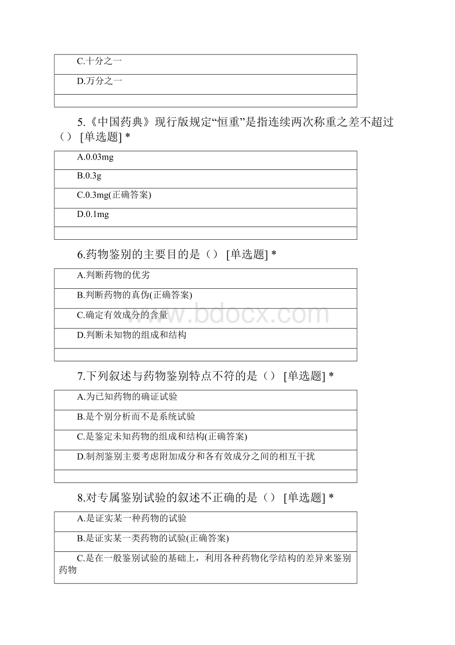 河南中医药大学制药工程专业学年药物分析单项选择.docx_第2页