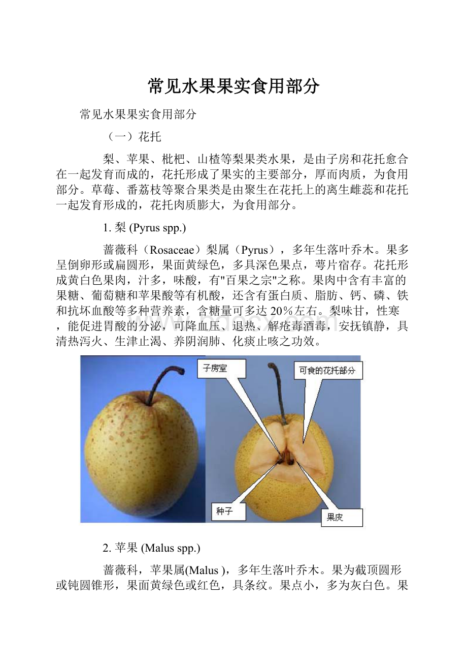 常见水果果实食用部分.docx