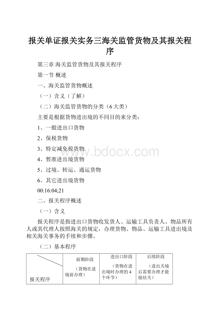 报关单证报关实务三海关监管货物及其报关程序.docx