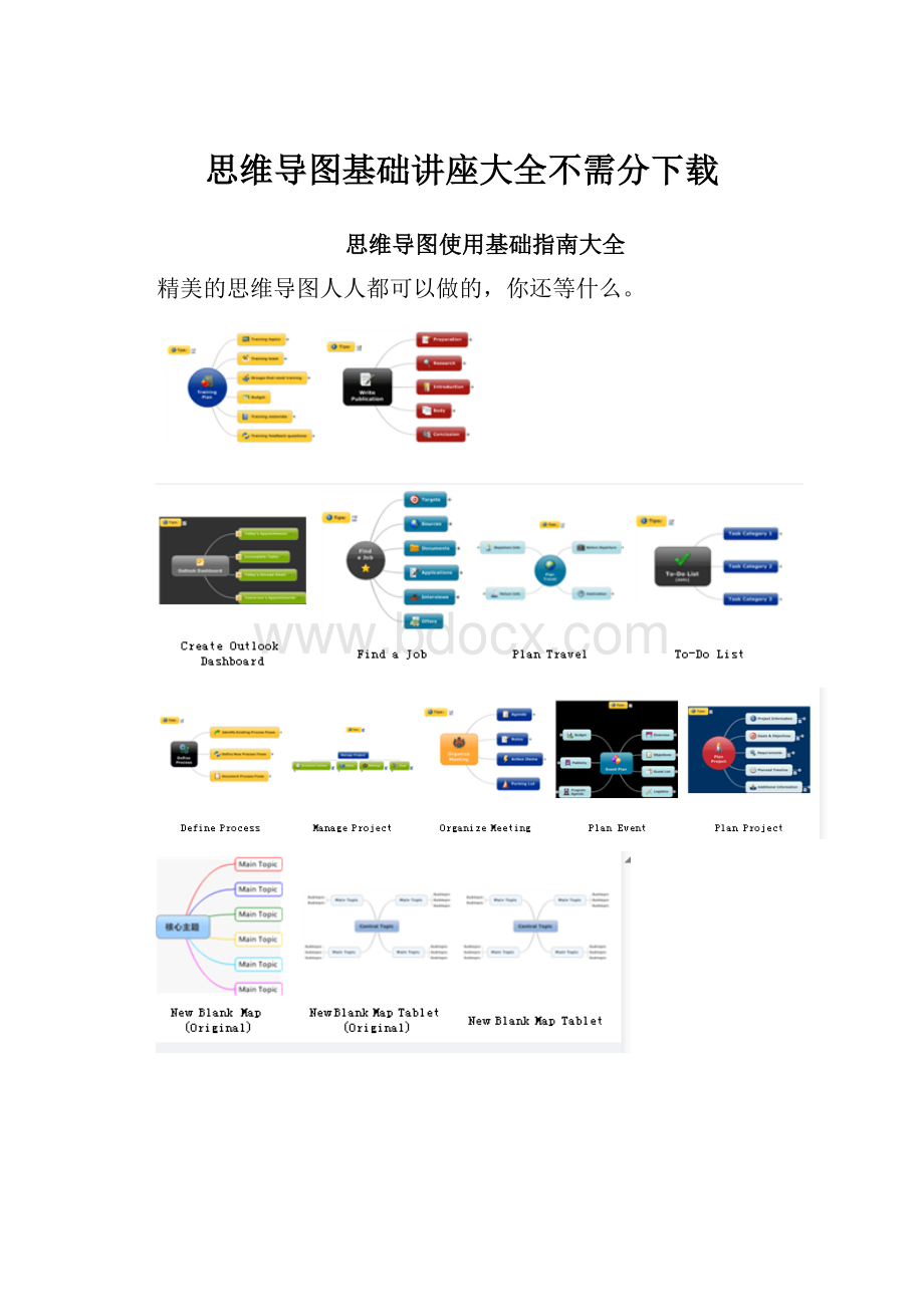 思维导图基础讲座大全不需分下载.docx