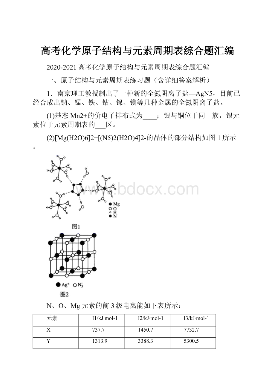 高考化学原子结构与元素周期表综合题汇编.docx