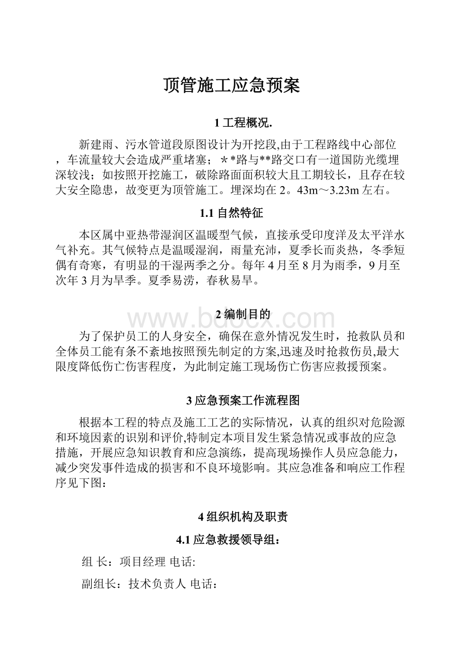 顶管施工应急预案.docx