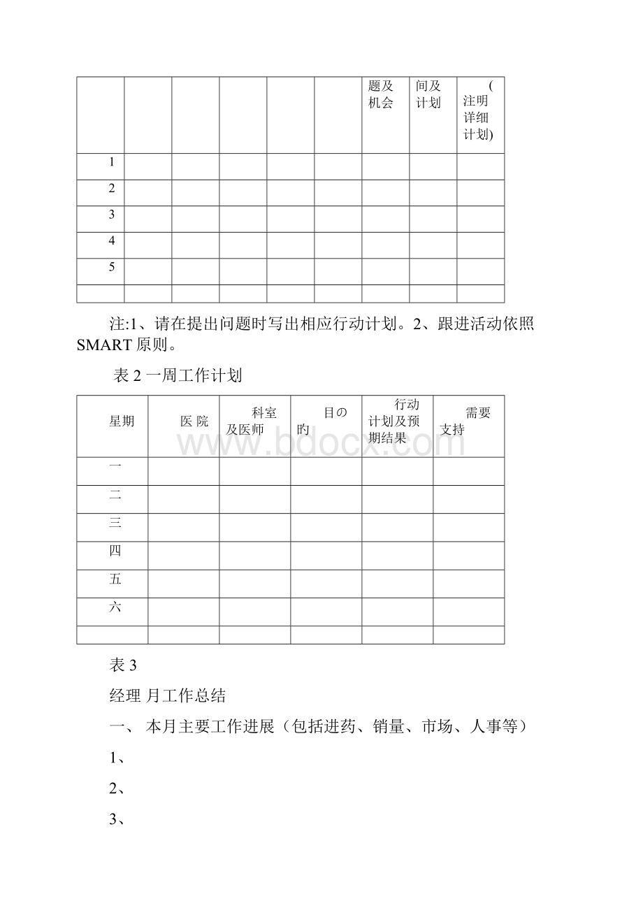 XX企业区域市场经理日常工作事项报表和管理制度方案.docx_第3页