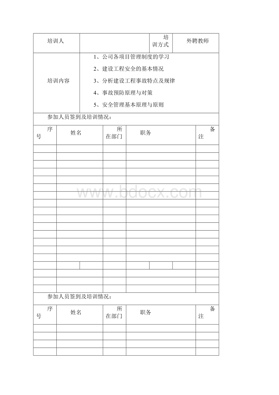 最新安全生产培训记录表.docx_第2页