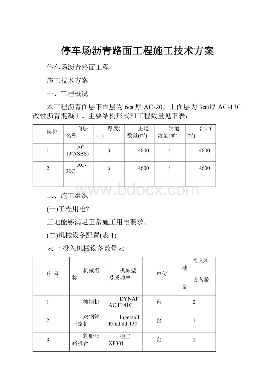 停车场沥青路面工程施工技术方案.docx