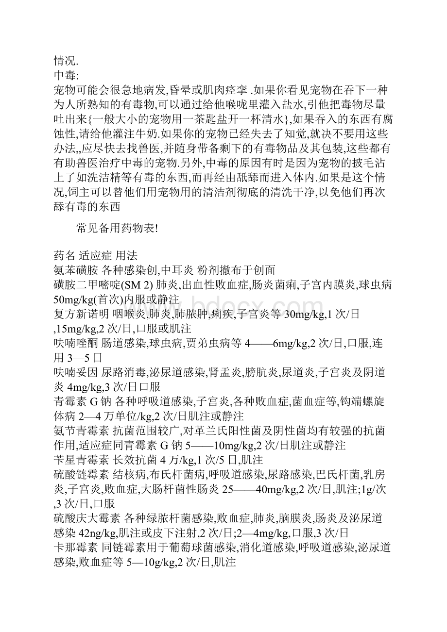 学习宠物急救大全+家庭常备药品.docx_第3页