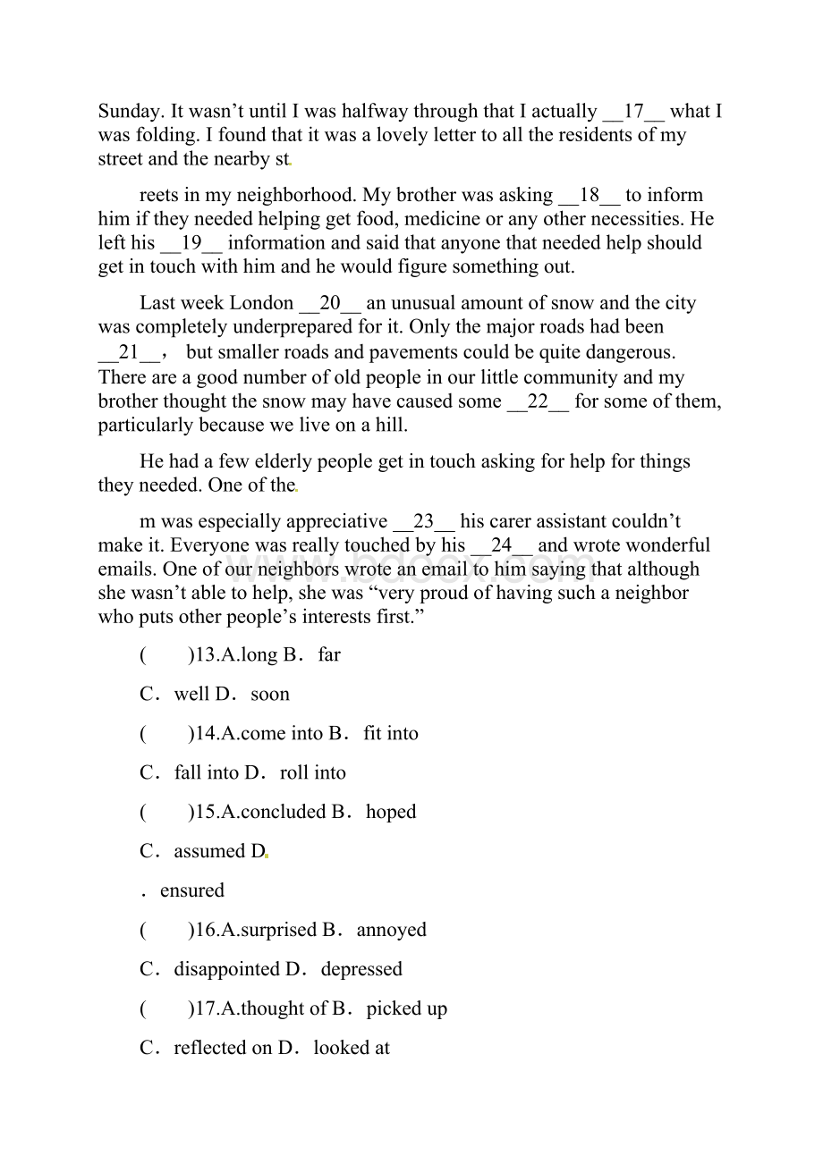 高考英语二轮完形填空考点解析记叙文6.docx_第3页