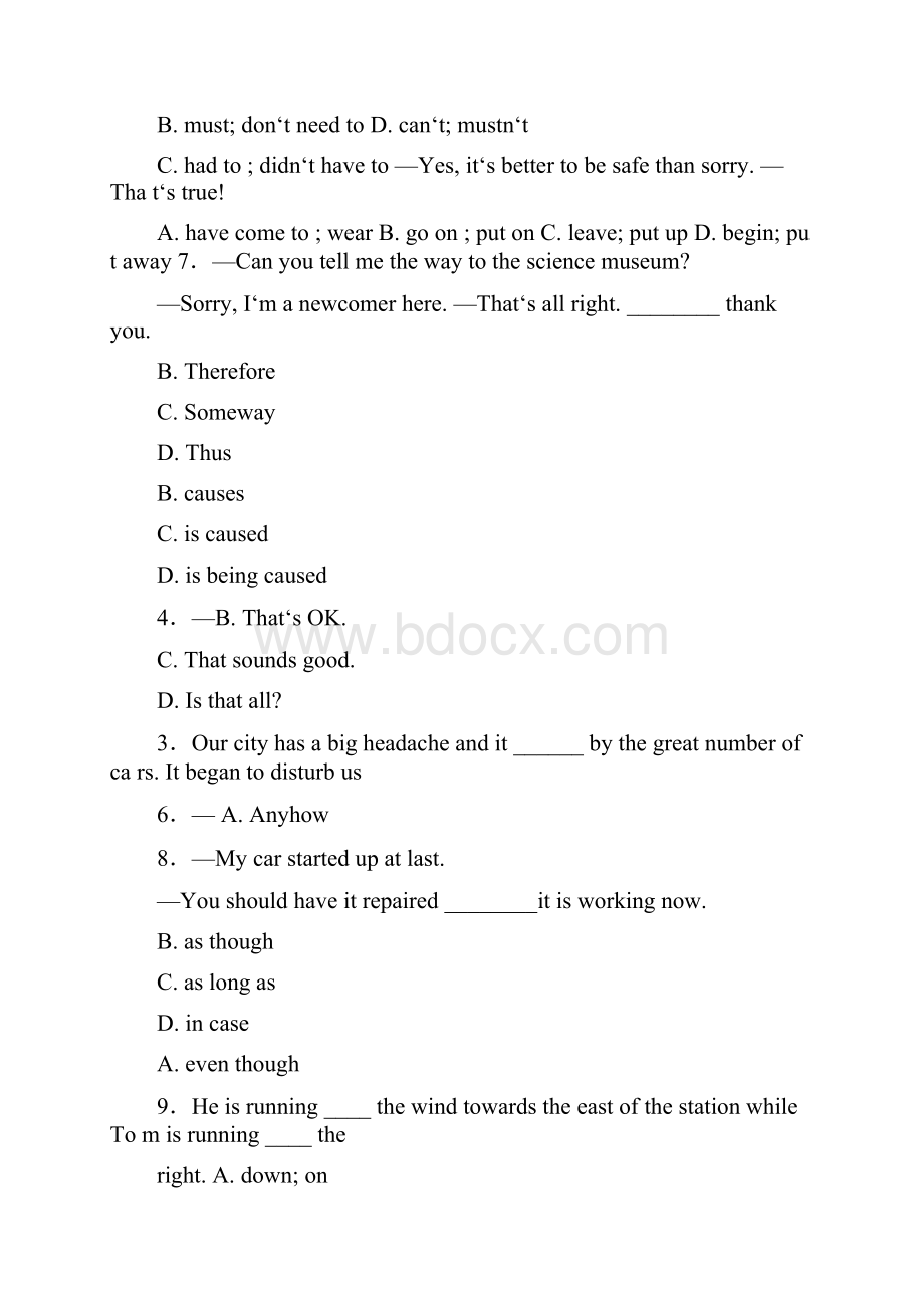 南充高中面向省内外自主招生考试英语试题答案doc.docx_第2页