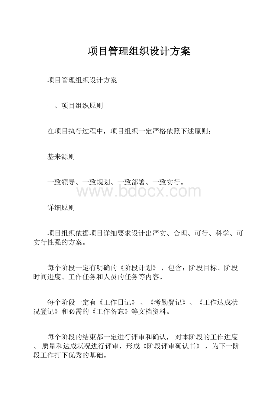 项目管理组织设计方案.docx_第1页