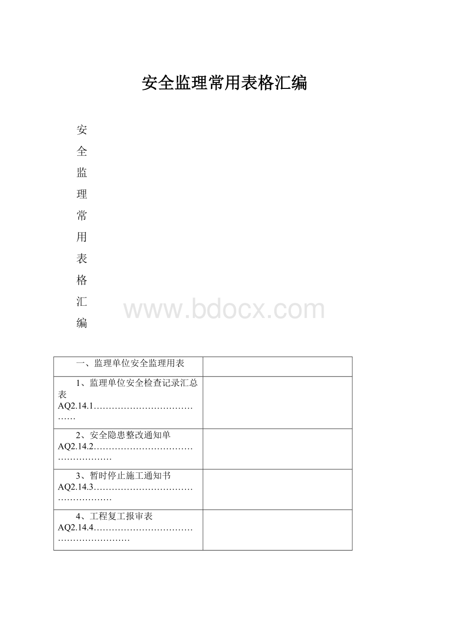 安全监理常用表格汇编.docx_第1页