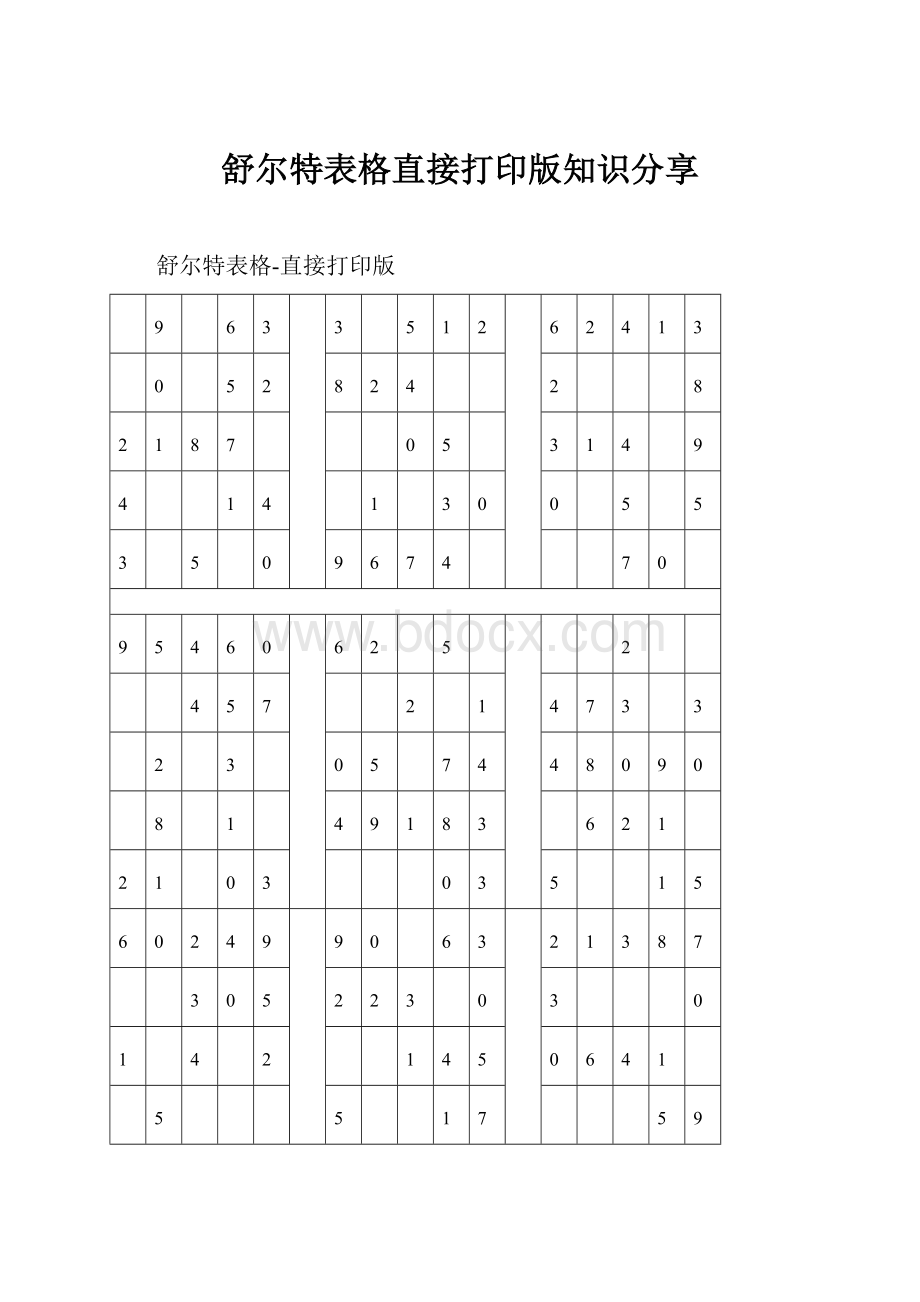 舒尔特表格直接打印版知识分享.docx_第1页