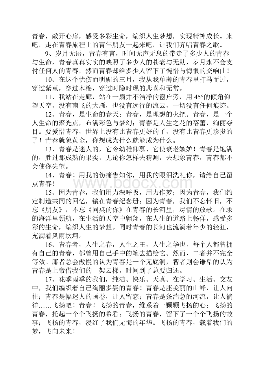 关于青春的句子或段落.docx_第2页