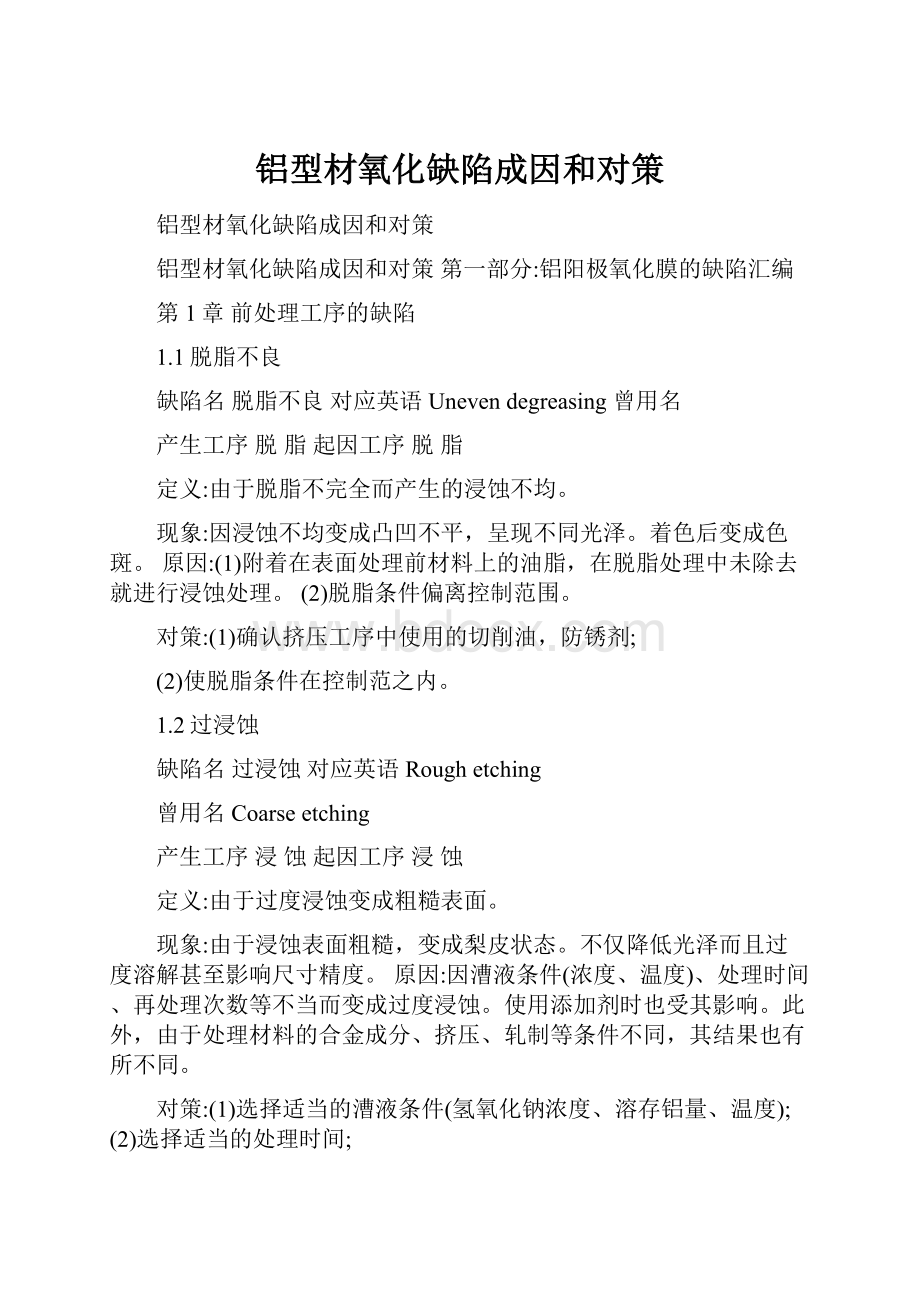 铝型材氧化缺陷成因和对策.docx