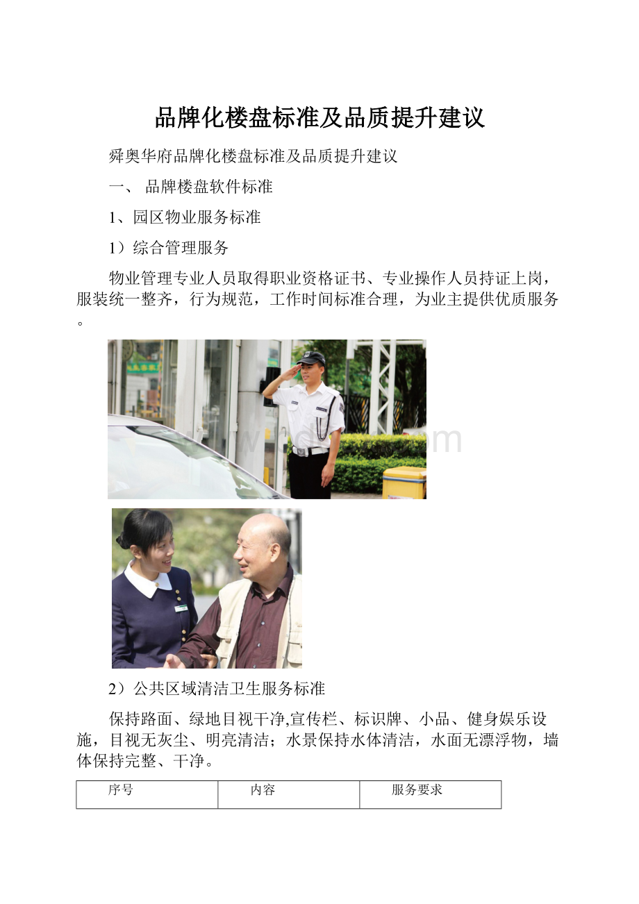 品牌化楼盘标准及品质提升建议.docx