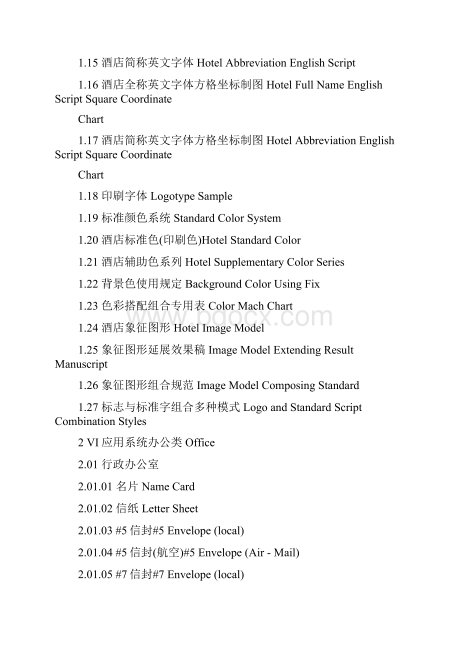 国际五星级酒店VI设计清单.docx_第2页