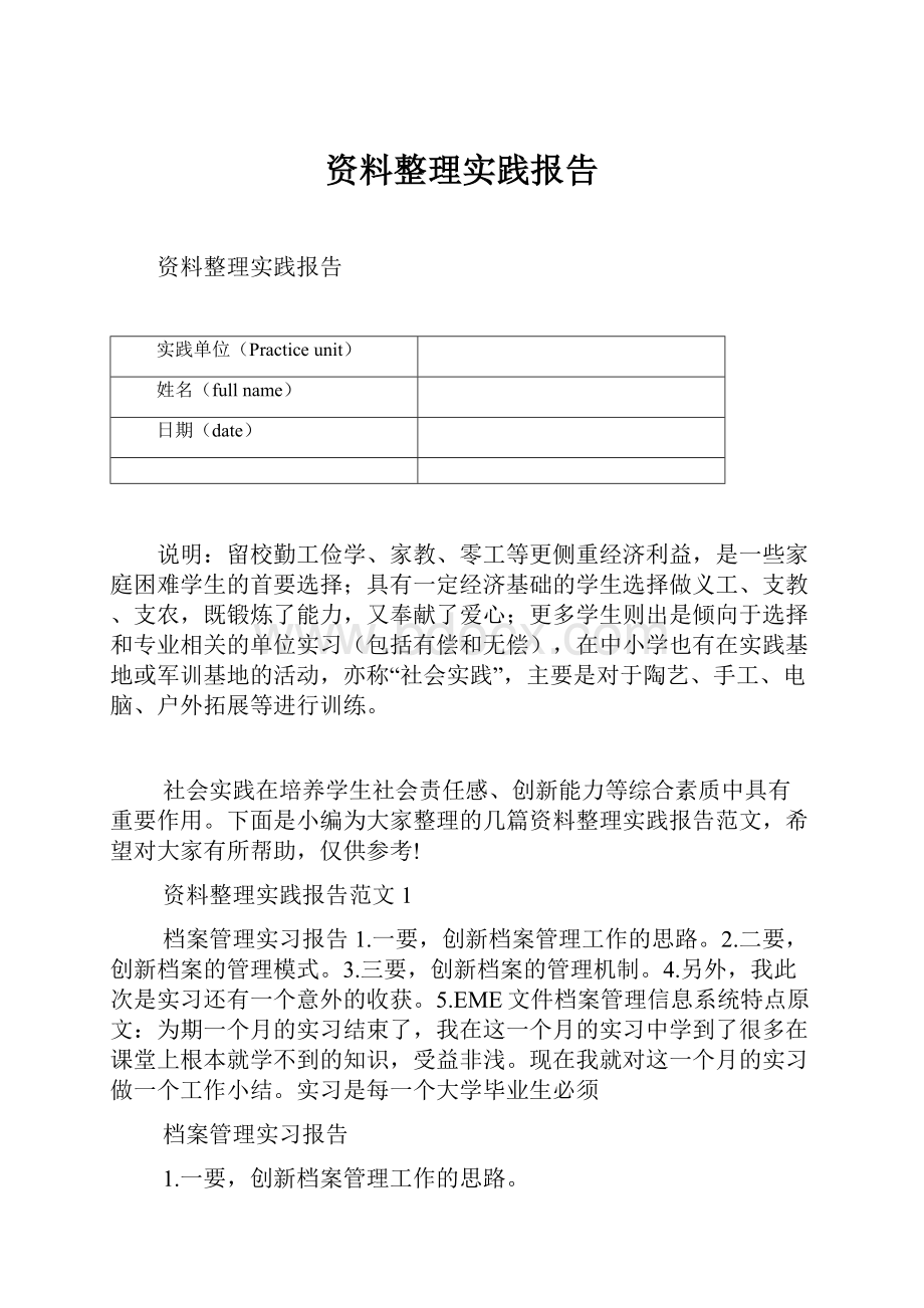 资料整理实践报告.docx