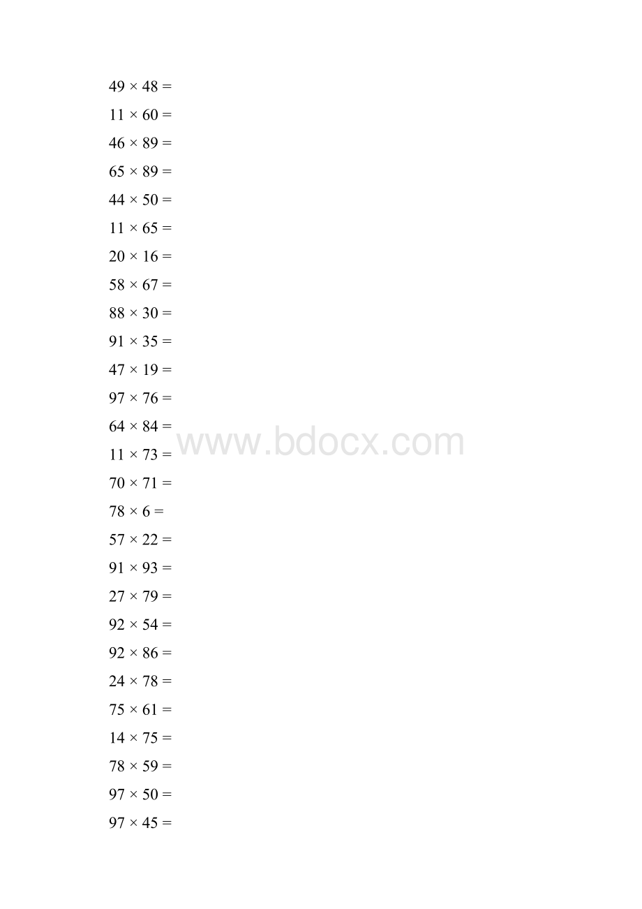 小学数学100以内乘法1000题.docx_第2页