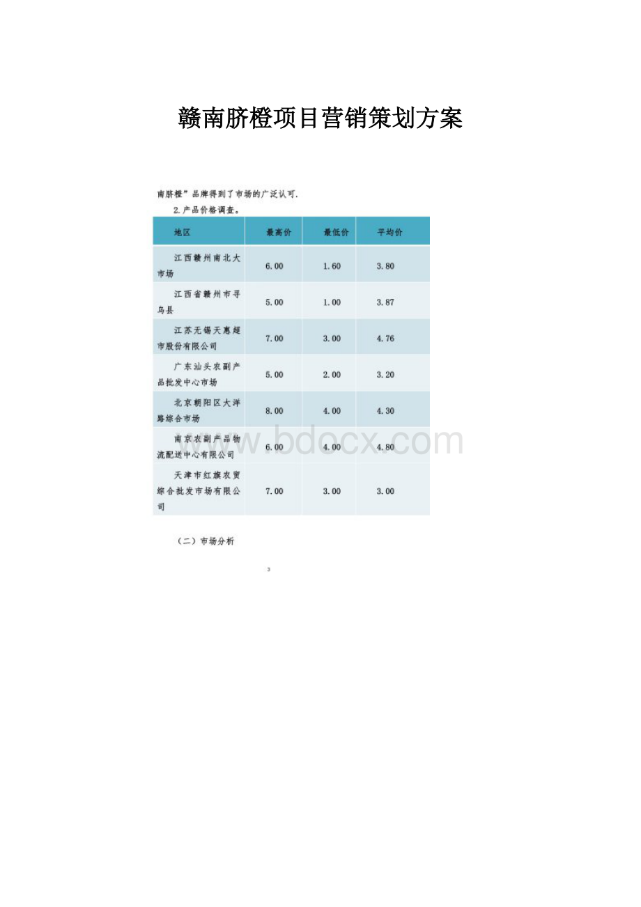 赣南脐橙项目营销策划方案.docx