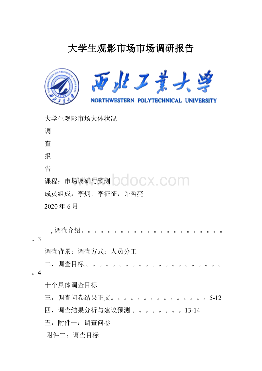 大学生观影市场市场调研报告.docx_第1页