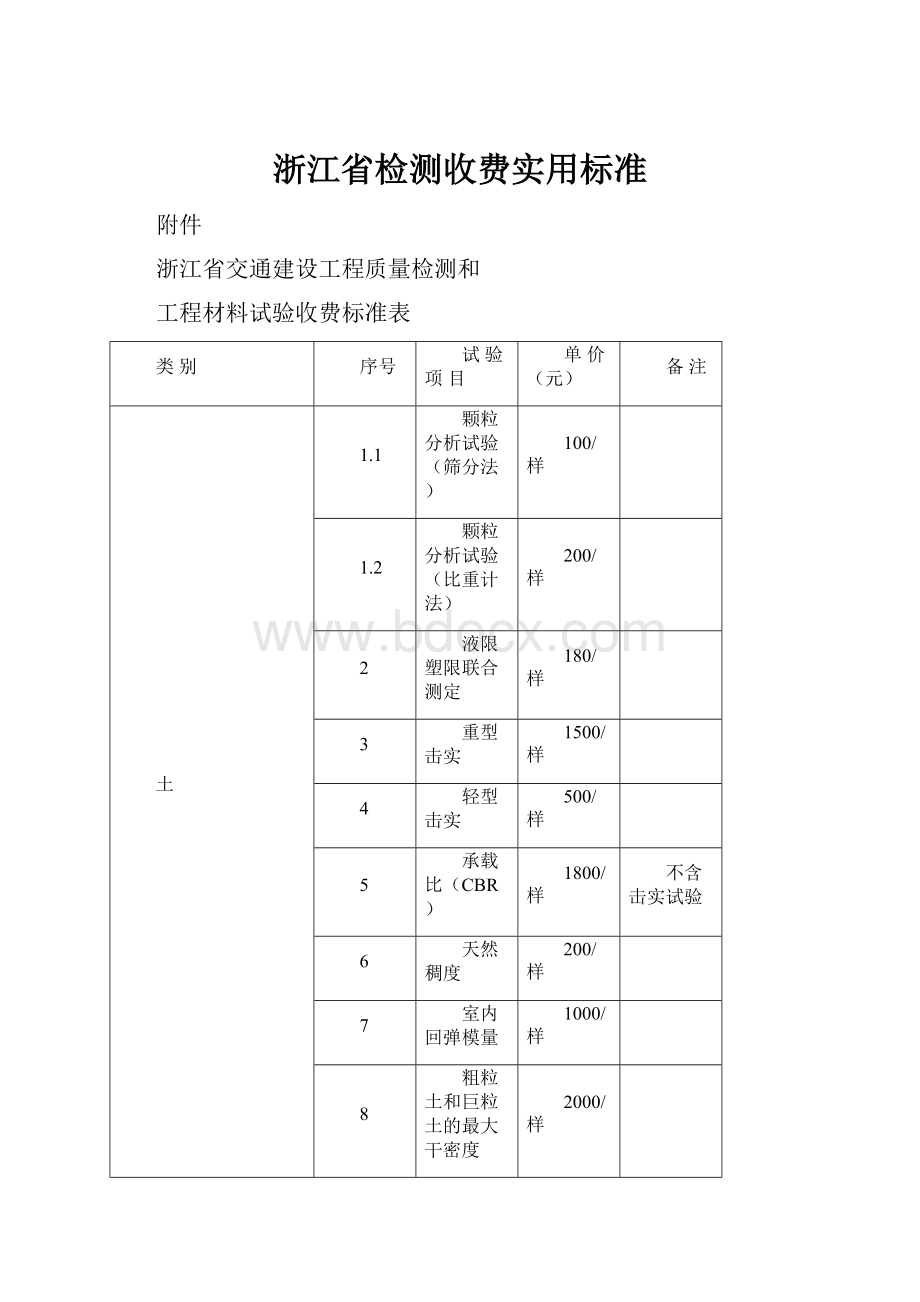 浙江省检测收费实用标准.docx