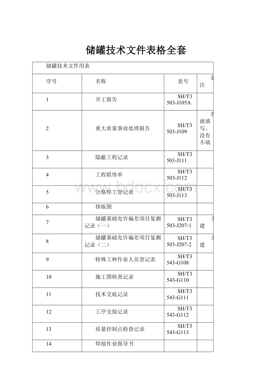 储罐技术文件表格全套.docx