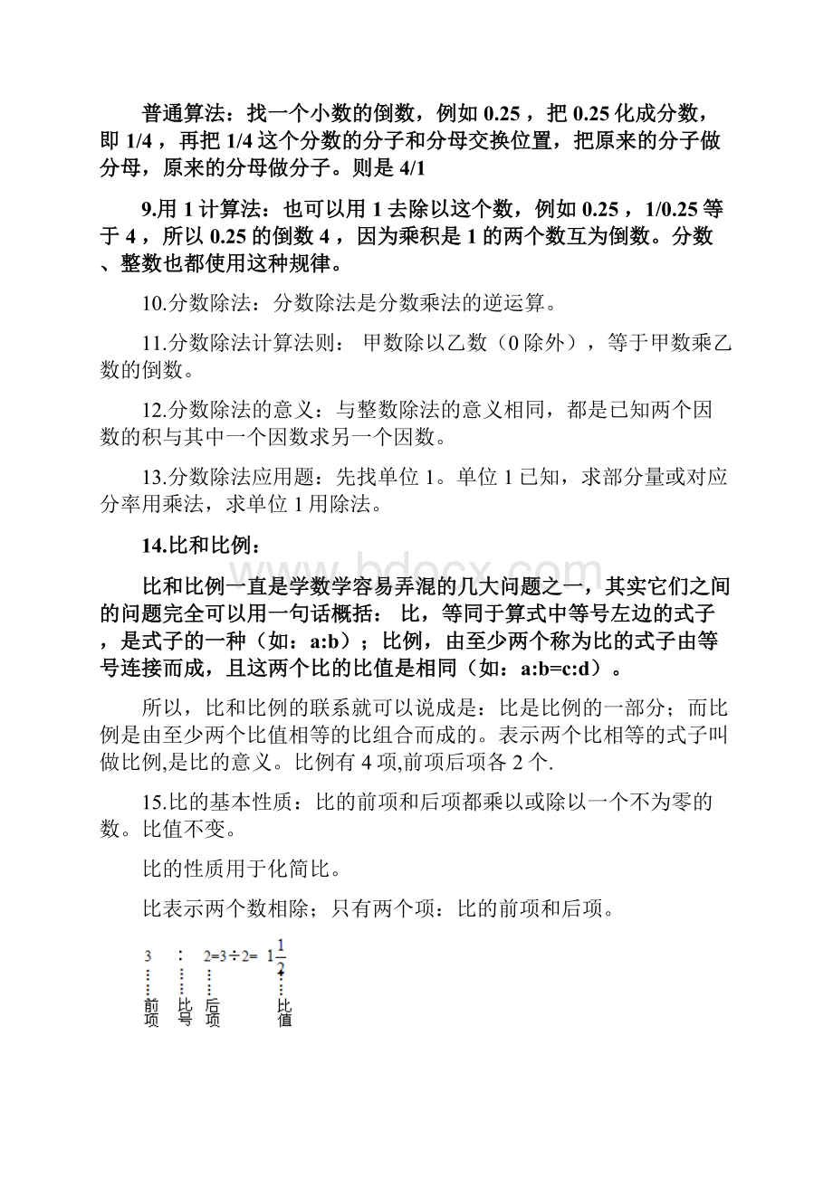 数学小学六年级数学知识点归纳.docx_第2页