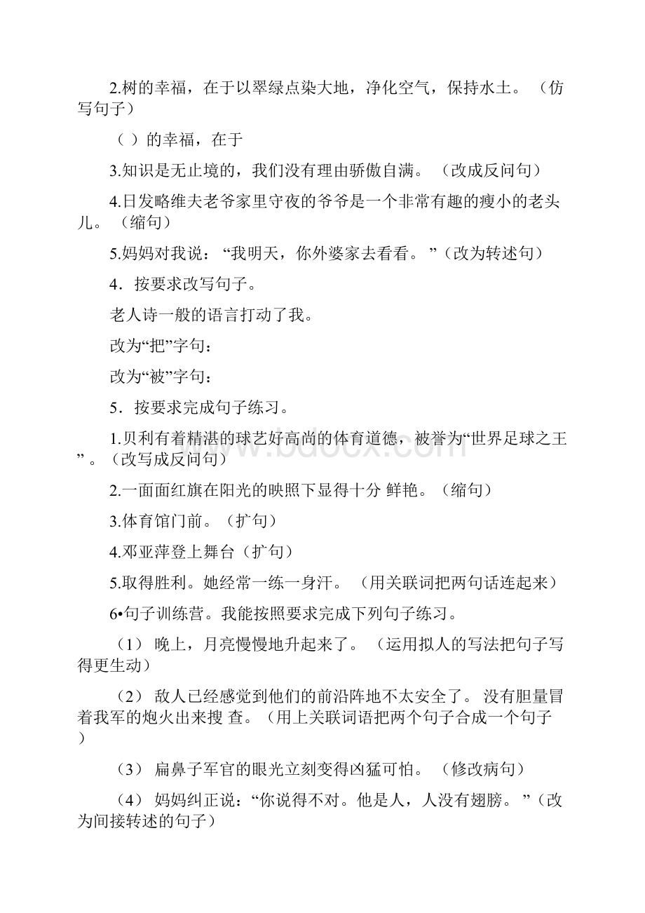 小升初语文知识专项训练6句式转换及答案解析WORD版127页.docx_第2页