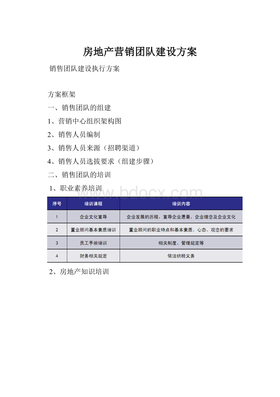 房地产营销团队建设方案.docx_第1页