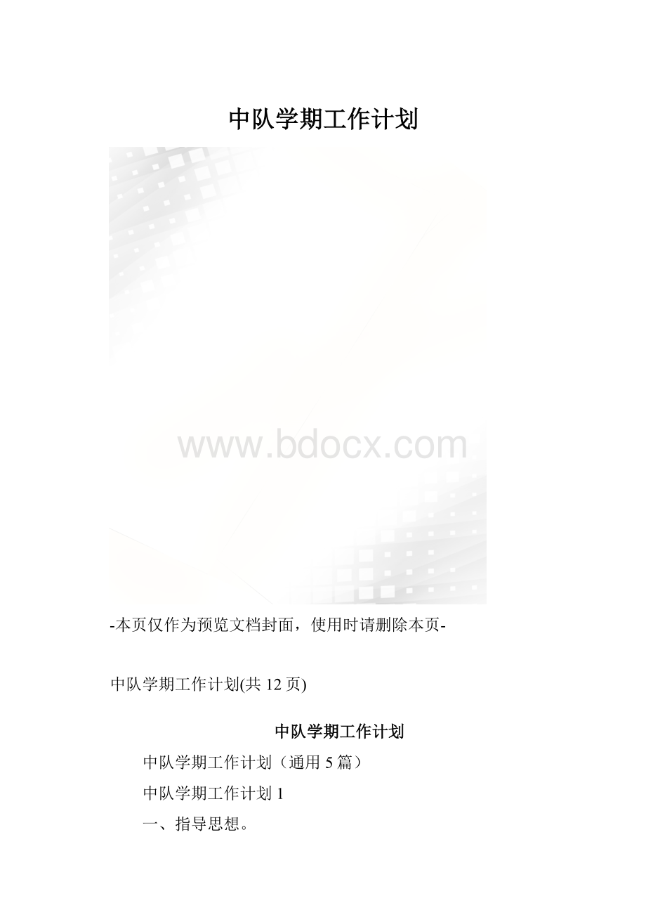 中队学期工作计划.docx