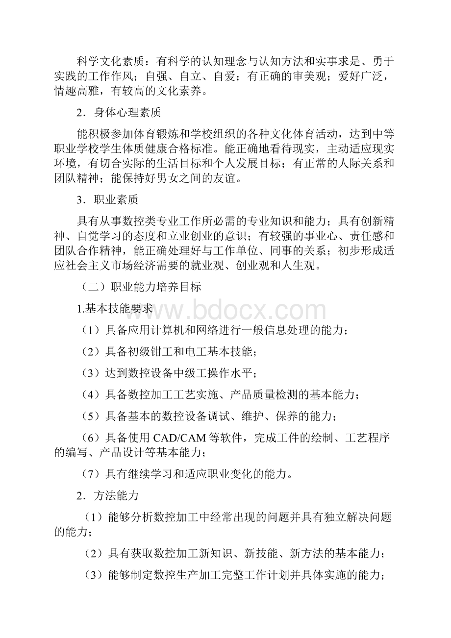 数控技术应用专业人才培养方案修订稿修订稿.docx_第3页