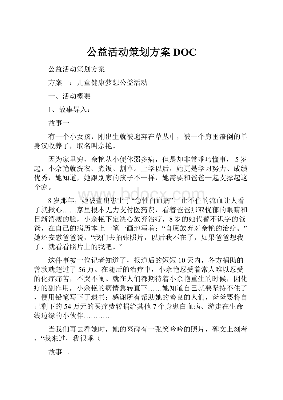 公益活动策划方案DOC.docx