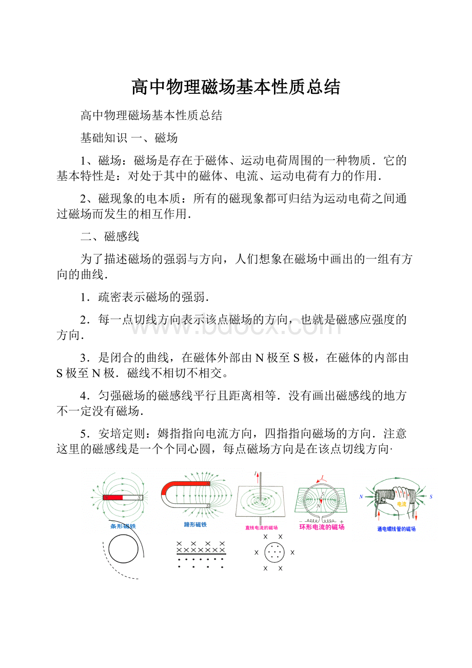 高中物理磁场基本性质总结.docx